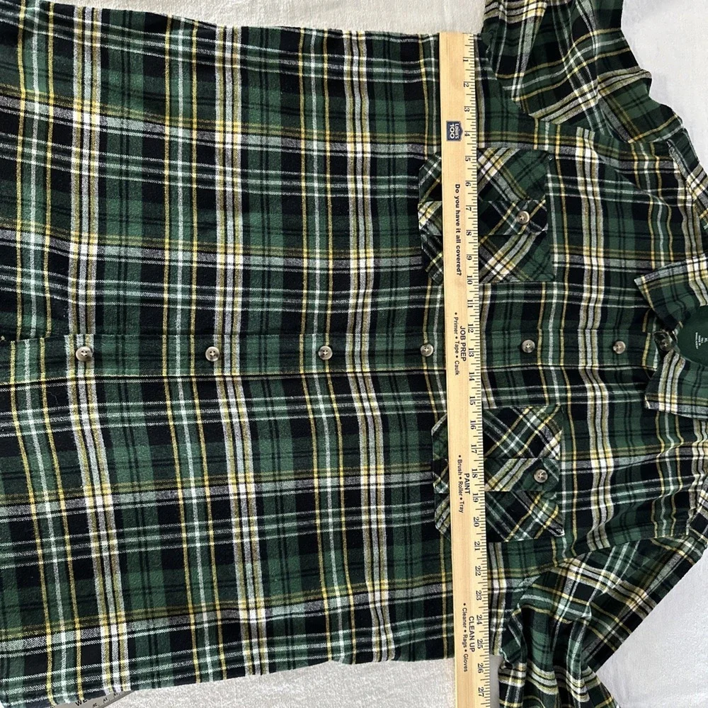 KingSize Men's Green Plaid Flannel Shirt Size‎ Tall XLT